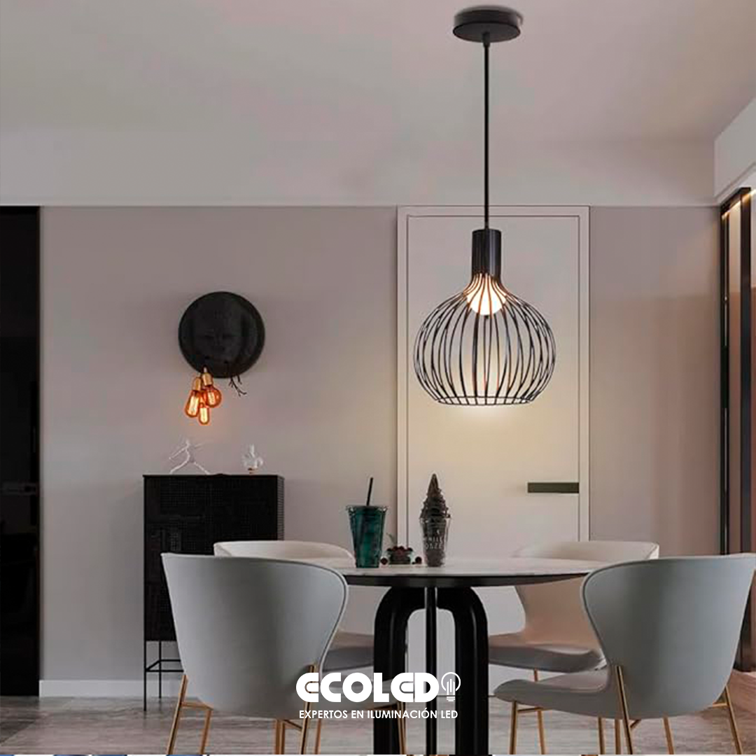 LAMPARA COLGANTE METAL NEGRA E27 - JD-28-NEGRA